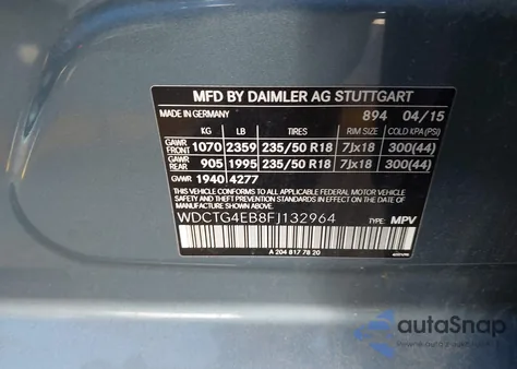 2015 Mercedes-Benz Gla 250 z USA, uszkodzony, nr VIN WDCTG4EB8FJ132964